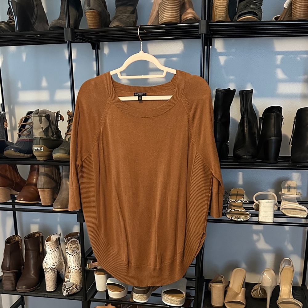 Express Women's Camel Crew Neck Sweater